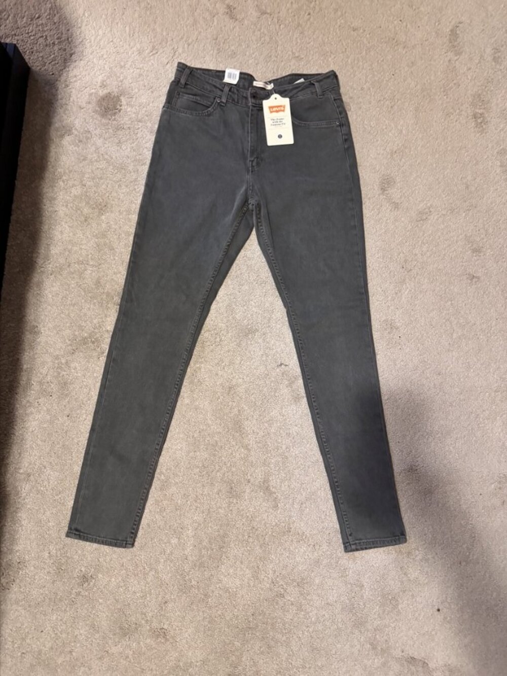 Levi's 721 Vintage High Rise Skinny Jeans — Gray Washed Black, NWT, Size 32
